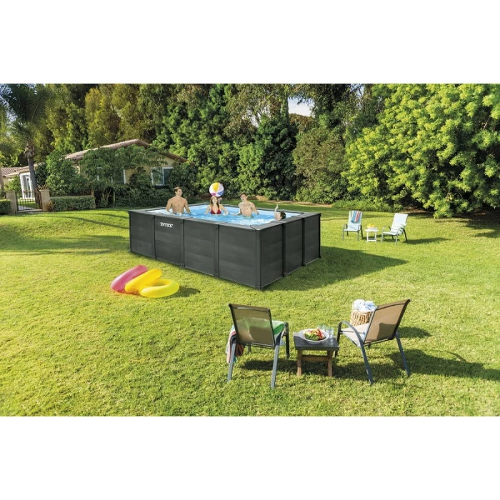 Piscine Tubulaire Rectangulaire Intex Graphite 4 X 3 X 1,24 M – Image 2