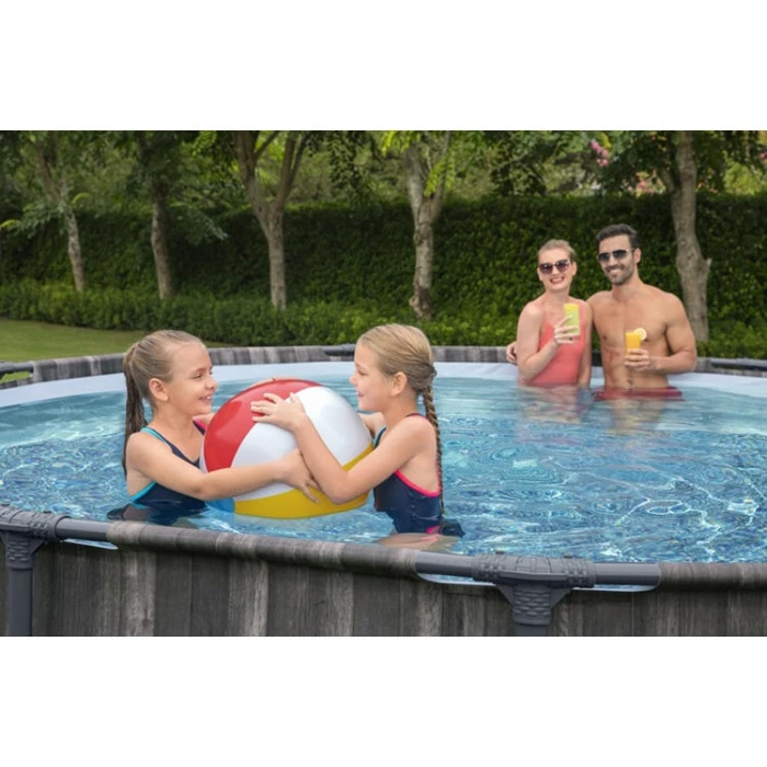 Bestway Piscine Hors Sol Ronde Steel Pro Max™ Effet Bois 427 X 107 Cm – Image 3