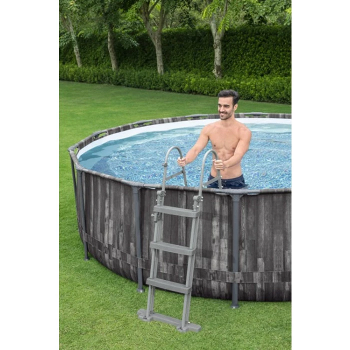 Bestway Piscine Hors Sol Ronde Steel Pro Max™ Effet Bois 427 X 107 Cm – Image 6