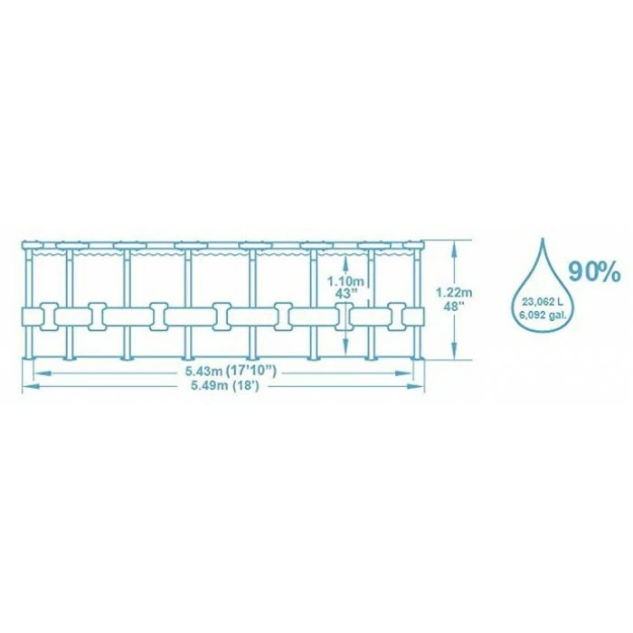 Piscine Tubulaire Ronde Bestway Steel Pro Max Bleu 5,49 X 1,22 M – Image 3