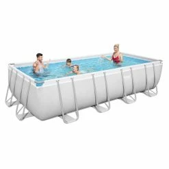 Piscine Tubulaire Rectangulaire Bestway Power Steel 4,88 X 2,44 X 1,22 M Avec Filtre à Sable