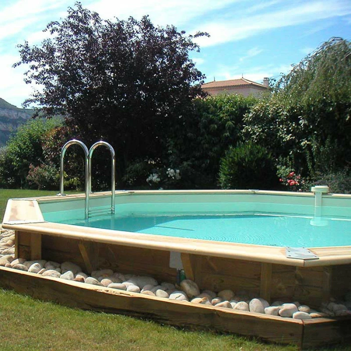 Piscine En Bois Octogonale Ubbink Océa 4,30 X 1,20 M - Liner Beige – Image 3
