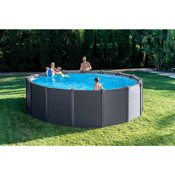 Piscine Tubulaire Ronde Intex Graphite 4.78 X 1.24 M – Image 2