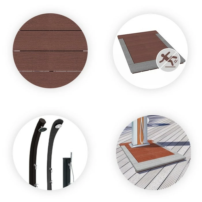 Caillebotis En Lames Composites Pour Douche Solaire Formidra - Dark Grey – Image 2