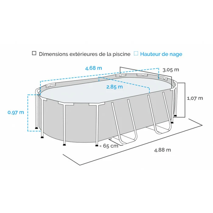 Piscine Tubulaire Bestway Power Steel Swim Vista Ovale 4,88 X 3,05 X 1,07 M – Image 4