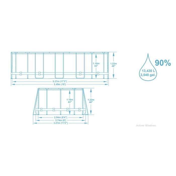 Piscine Tubulaire Ovale Bestway Power Steel 5,49 X 2,74 X 1,22 M – Image 3