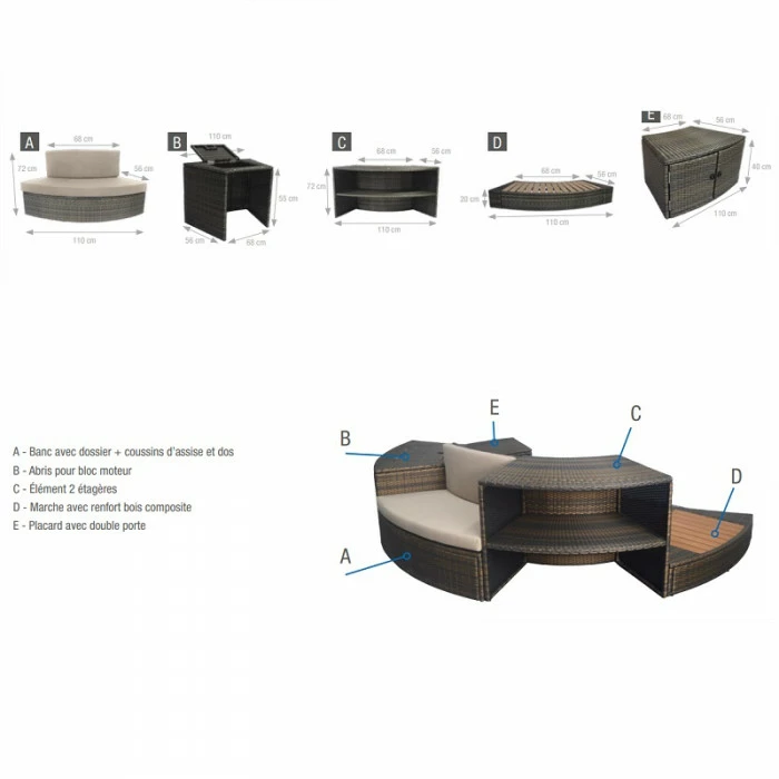 PACK Spa Portable Netspa Vita Premium 4 à 6 Personnes + Mobilier – Image 7