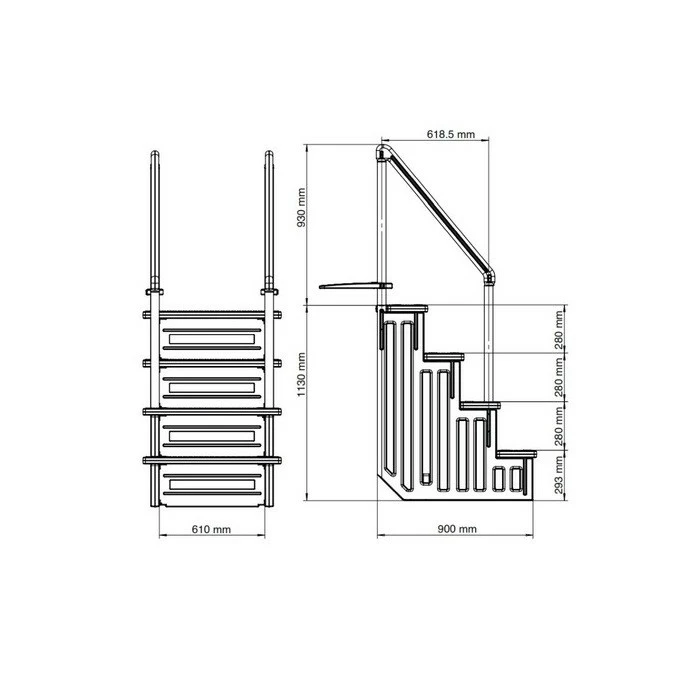 Escalier 4 Marches Gre Pour Piscine Enterrée – Image 2