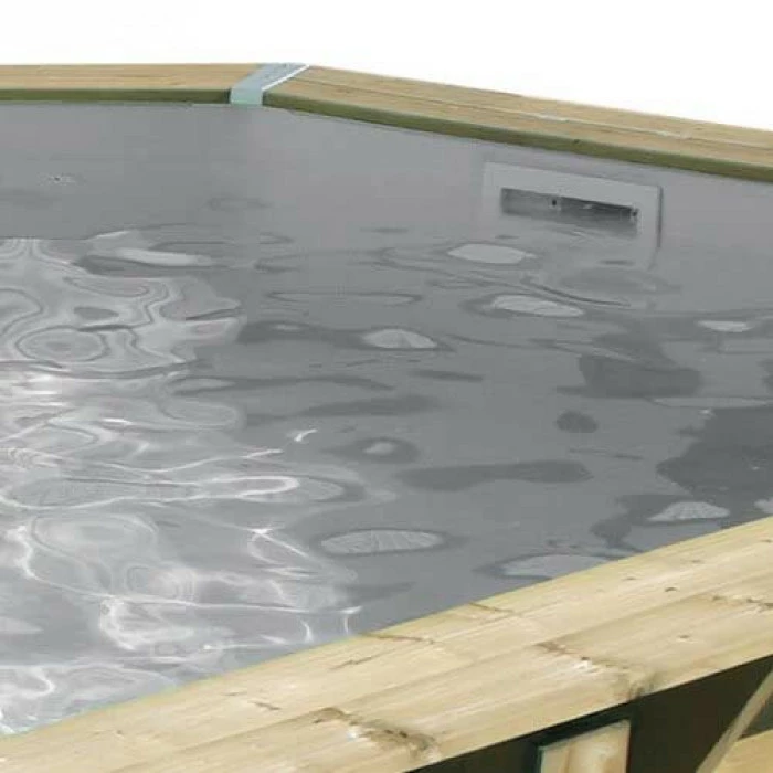 Piscine En Bois Octogonale Ubbink Océa 5,80 X 1,30 M - Liner Gris – Image 2