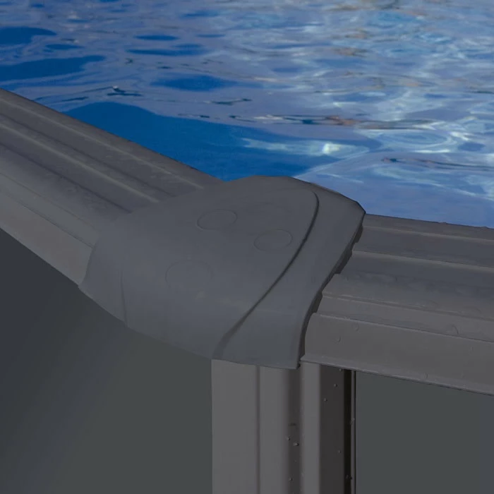 GRE Piscine Ovale Acier Gré Gris Anthracite - 7,30 X 3,75 X 1,20 M – Image 6