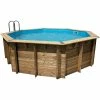 Piscine En Bois Octogonale Ubbink Océa 4,30 X 1,20 M - Liner Bleu
