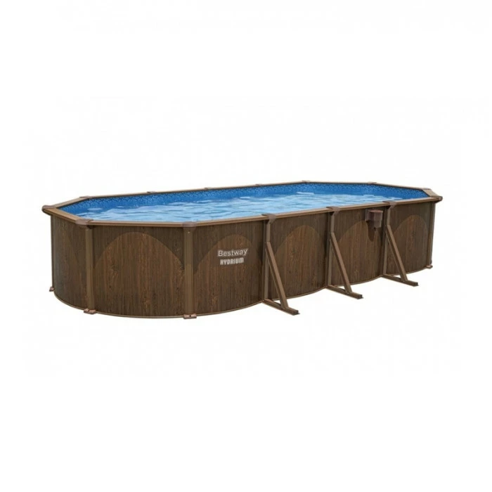 Piscine En Acier Bestway Hydrium Effet Bois - 7,30 X 3,60 X 1,30 M