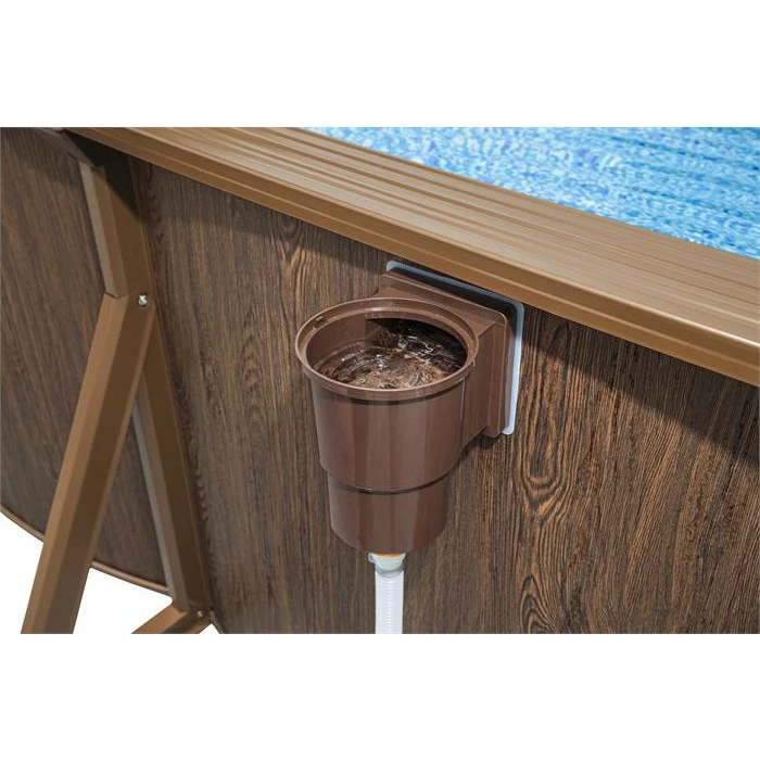 Piscine En Acier Bestway Hydrium Effet Bois - 7,30 X 3,60 X 1,30 M – Image 9