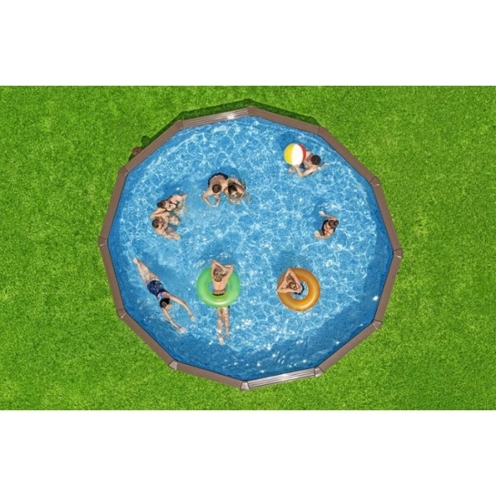 Piscine En Acier Bestway Hydrium Effet Bois Ø 5,50 X H 1,30 M – Image 4
