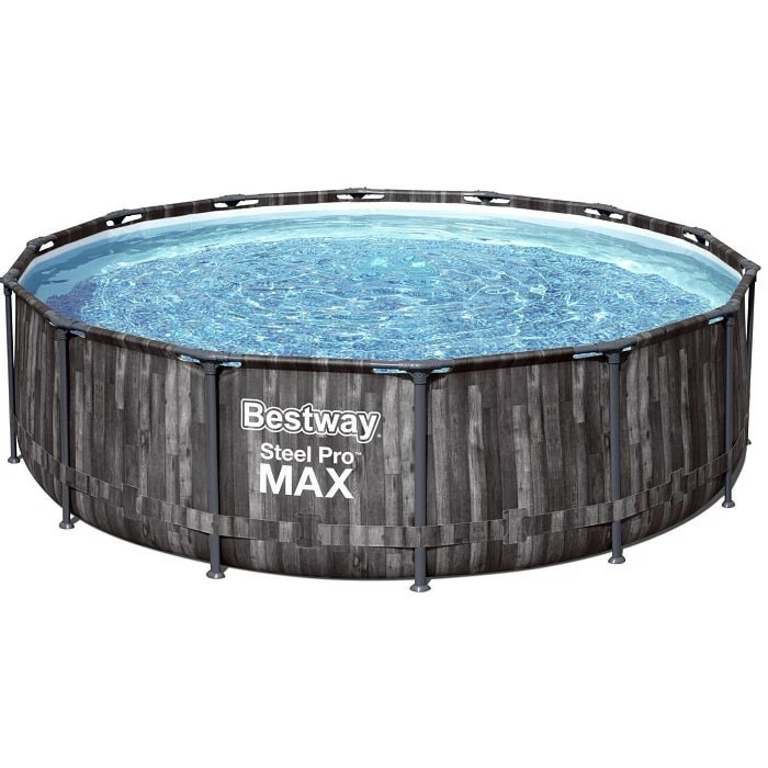 Bestway Piscine Hors Sol Ronde Steel Pro Max™ Effet Bois 427 X 107 Cm