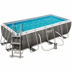 Piscine Tubulaire Rectangulaire Bestway Power Steel 4,04 X 2,01 X 1,00 Aspect Résine