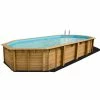 Piscine En Bois Octogonale Ubbink Azura 7,50 X 4,00 X 1,30 M - Liner Bleu