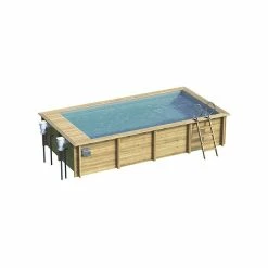Piscine Urbaine XL Procopi En Bois 6,5 X 3,5 M - Couverture Automatique
